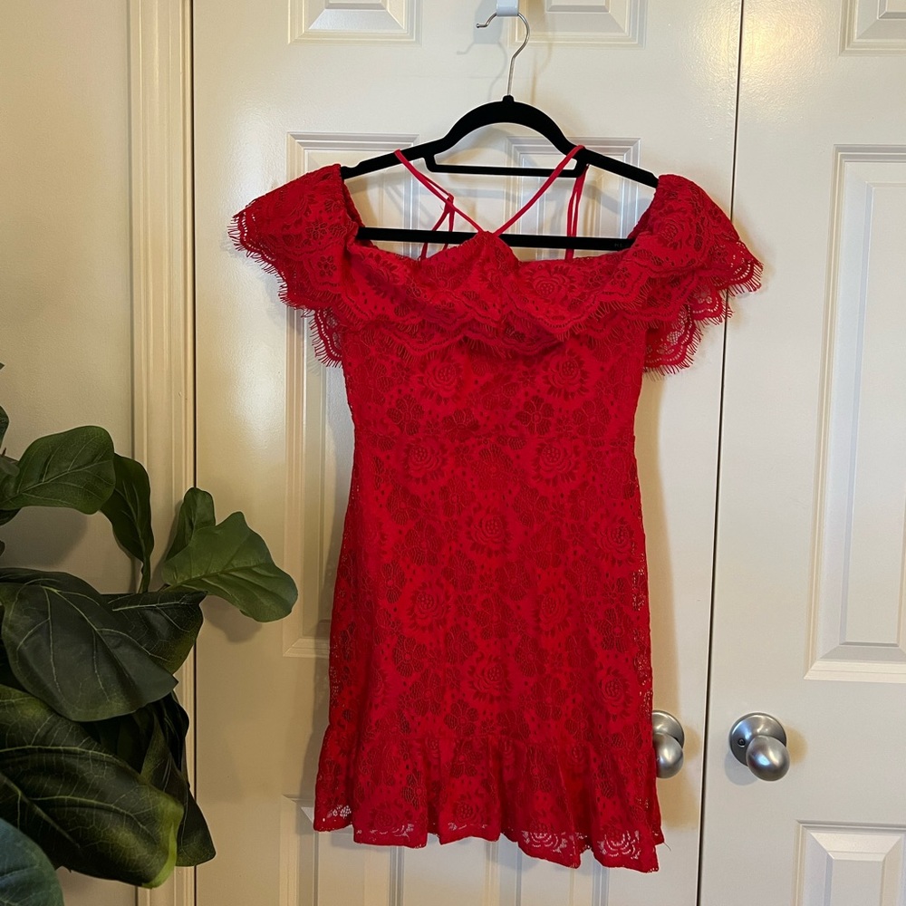Lost + Wonder / L’Amour Ruffle Dress Red